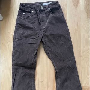 Vintage asos brown corduroy flare low rise pants